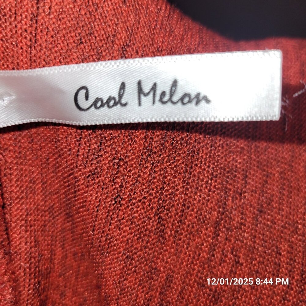Cool Melon Burnt Orange Soft Cozy Boho Pullover Long Sleeve Soft Sexy Comfy XL - Picture 4 of 5